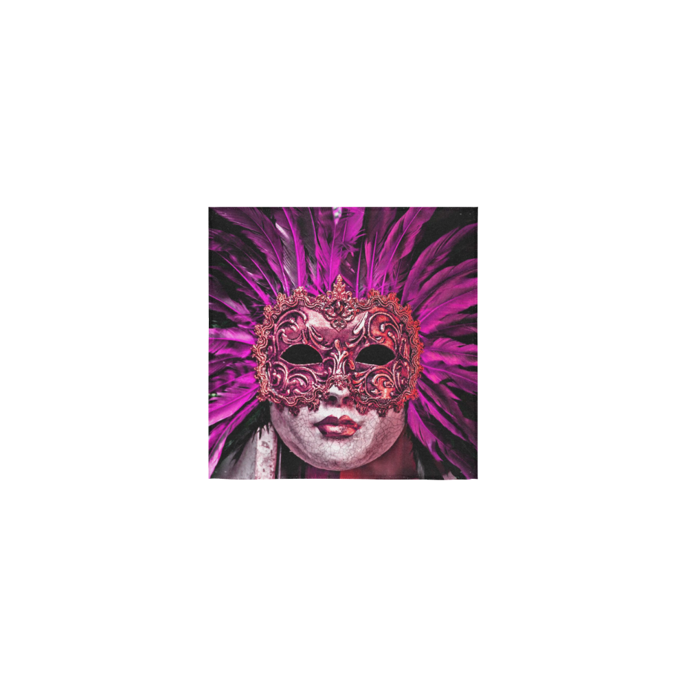 Carnival mask pink by FeelGood Square Towel 13“x13”