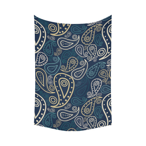 paisley illustration Cotton Linen Wall Tapestry 90"x 60"