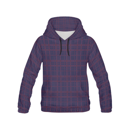 Purple Plaid Hipster Style All Over Print Hoodie for Women (USA Size) (Model H13)