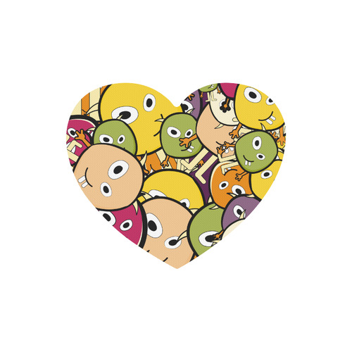 monster colorful doodle Heart-shaped Mousepad