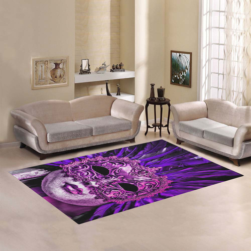 Carnival mask purple by FeelGood Area Rug7'x5'