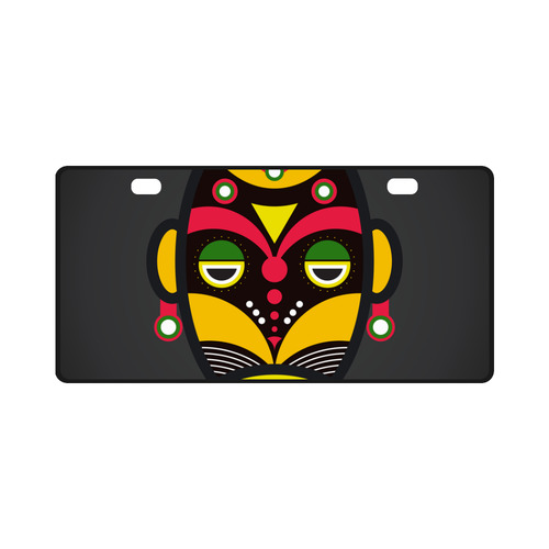 African Traditional Tribal Mask License Plate