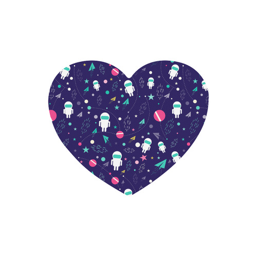 Cute Doodle Astronauts Heart-shaped Mousepad