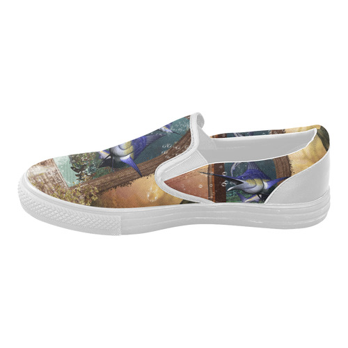 Awesome merlin Women's Slip-on Canvas Shoes (Model 019)