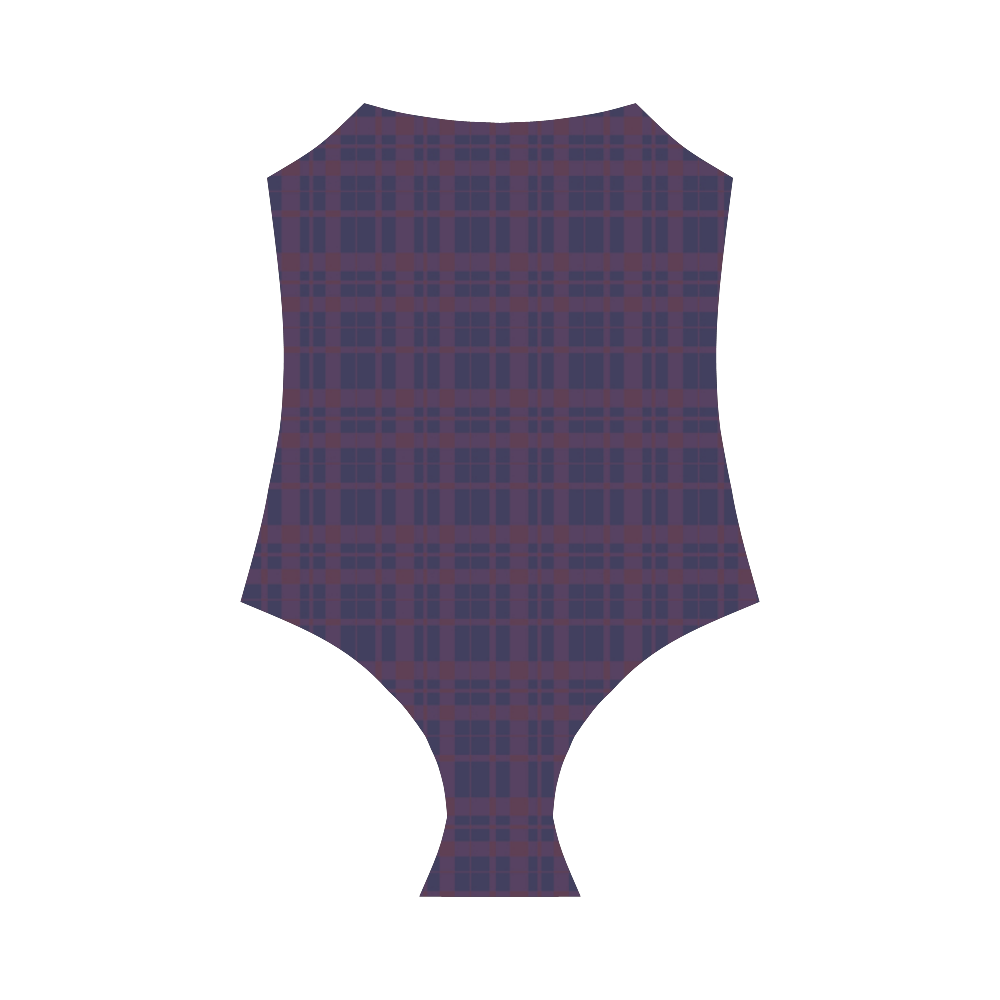 Purple Plaid Hipster Style Strap Swimsuit ( Model S05)