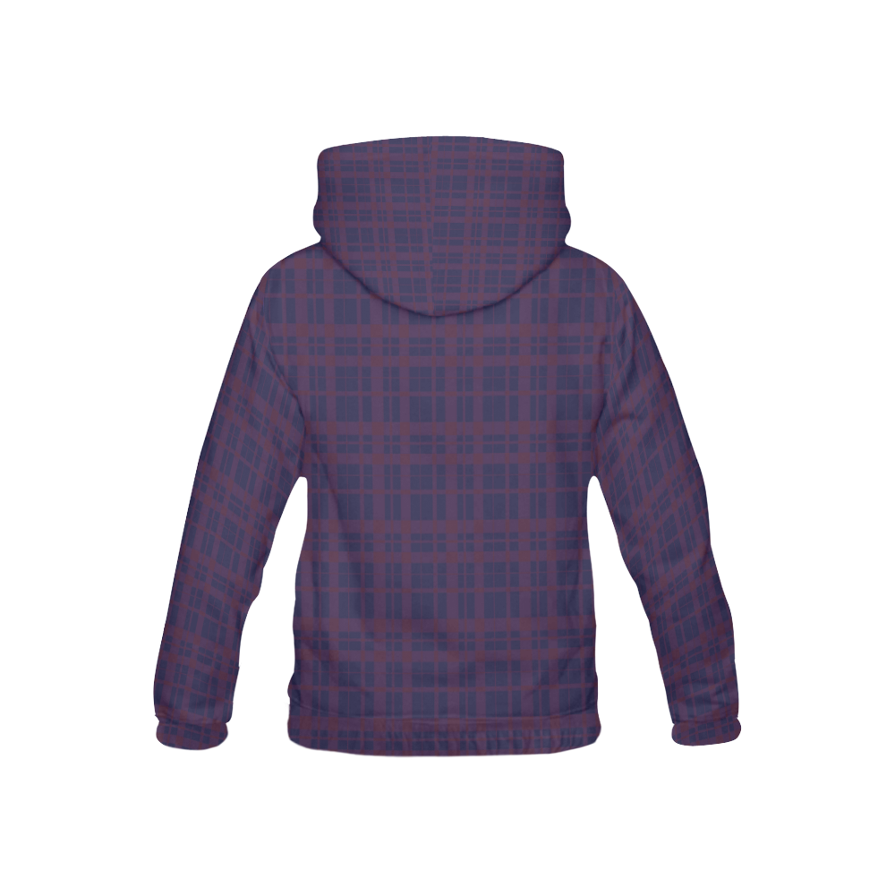 Purple Plaid Hipster Style All Over Print Hoodie for Kid (USA Size) (Model H13)