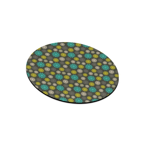 Symbolic Camomiles Floral Round Mousepad