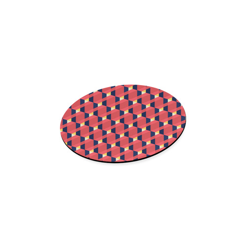 red triangle tile ceramic Round Coaster