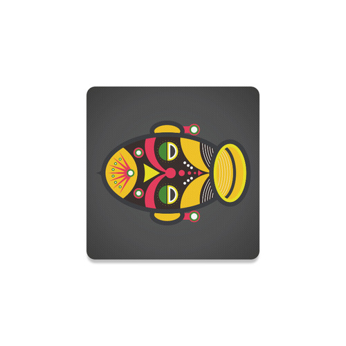 African Traditional Tribal Mask Square Coaster