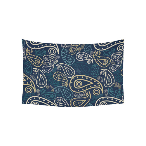 paisley illustration Cotton Linen Wall Tapestry 60"x 40"