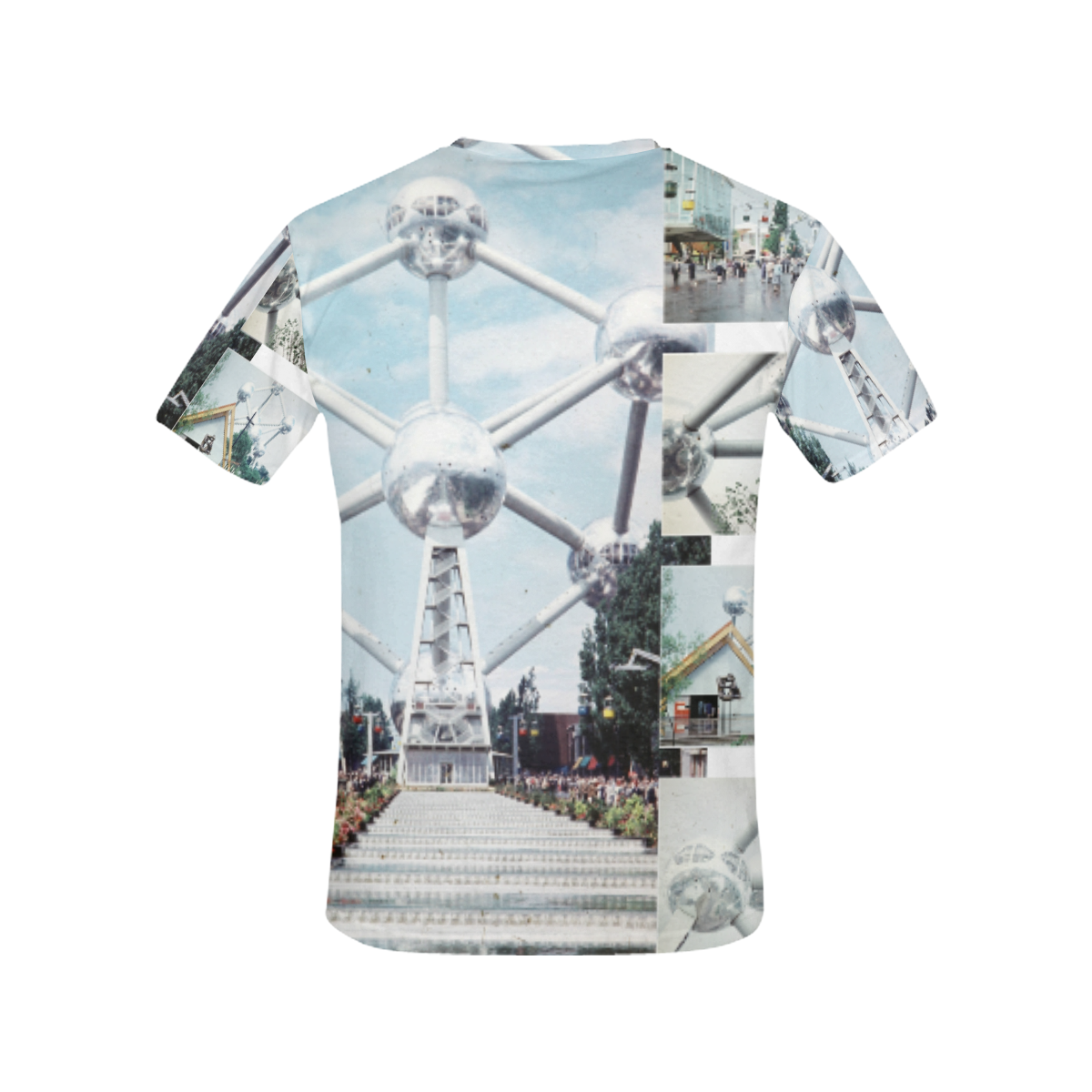 Vintage Brussels Atomium Collage All Over Print T-Shirt for Women (USA Size) (Model T40)