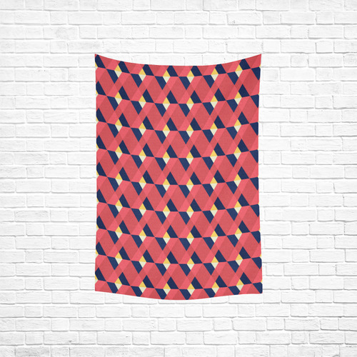 red triangle tile ceramic Cotton Linen Wall Tapestry 40"x 60"