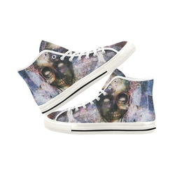 Psychedelic Skull and Galaxy Vancouver H Women's Canvas Shoes (1013-1)