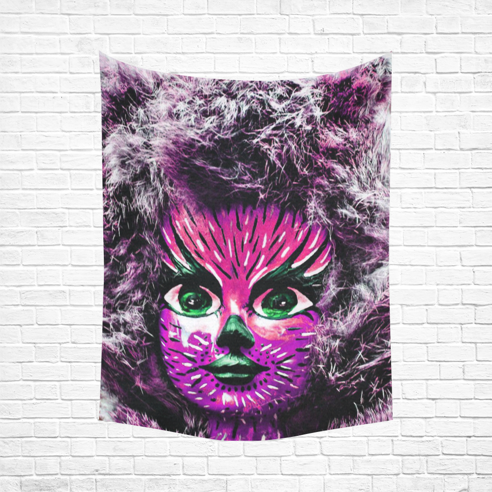Funny Animal Mask B by FeelGood Cotton Linen Wall Tapestry 60"x 80"