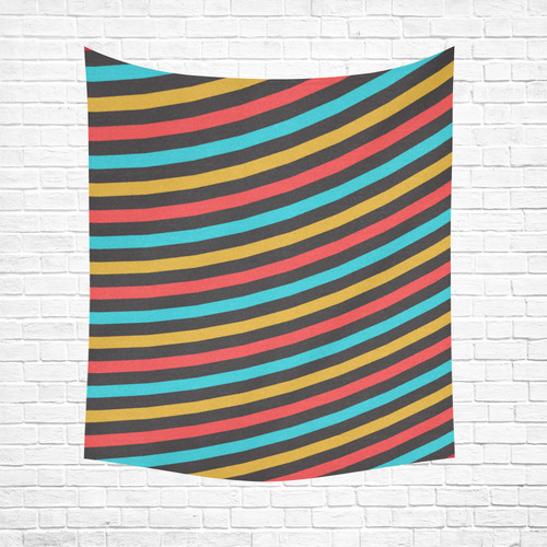 retro stripe Cotton Linen Wall Tapestry 51"x 60"