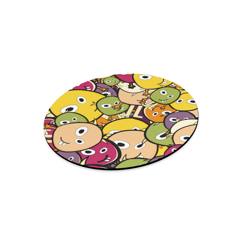 monster colorful doodle Round Mousepad