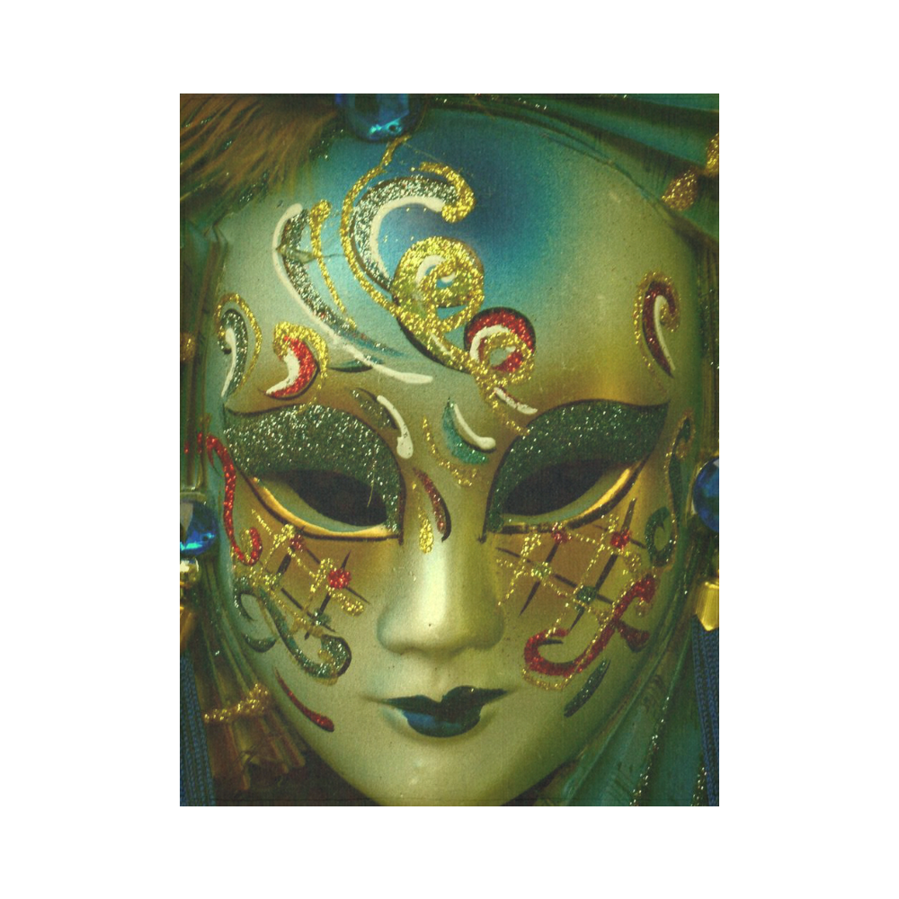 Carnival mask 2B by FeelGood Cotton Linen Wall Tapestry 60"x 80"