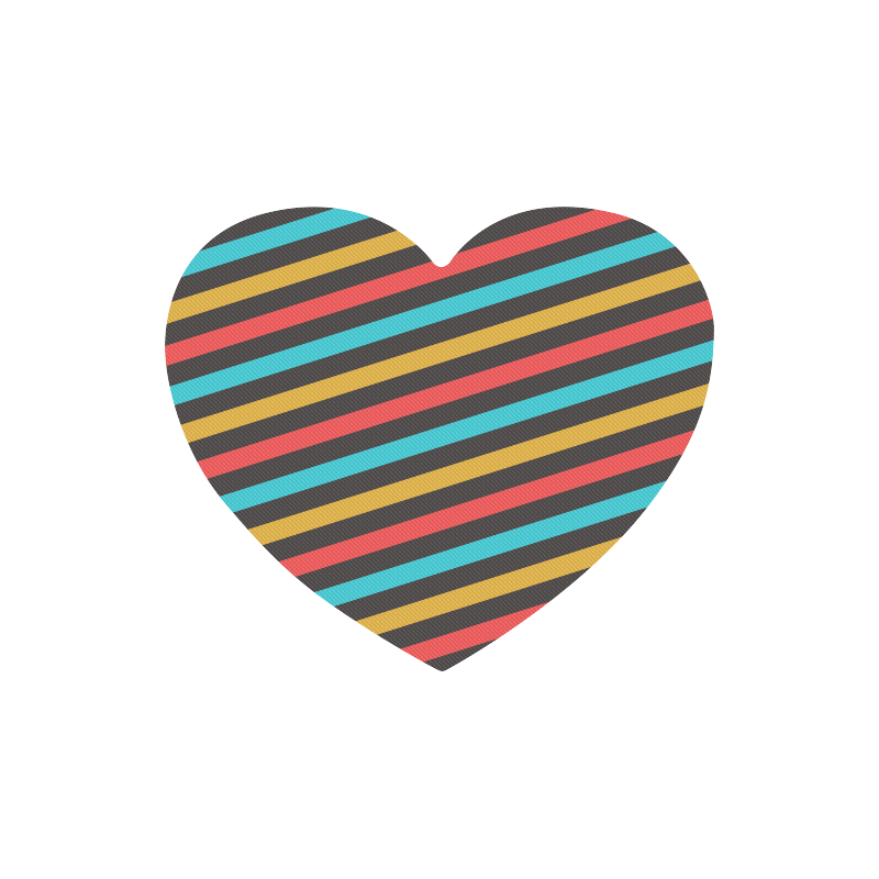 retro stripe Heart-shaped Mousepad