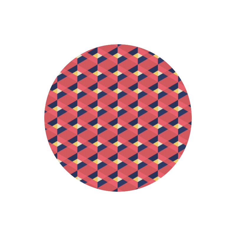 red triangle tile ceramic Round Mousepad