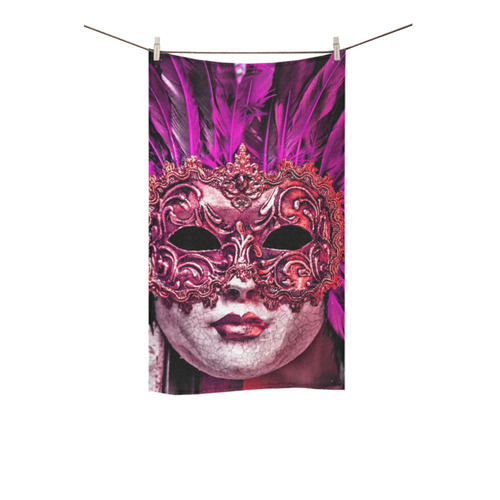 Carnival mask pink by FeelGood Custom Towel 16"x28"