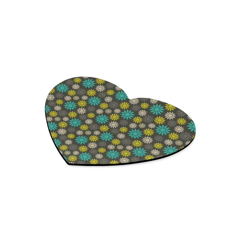 Symbolic Camomiles Floral Heart-shaped Mousepad
