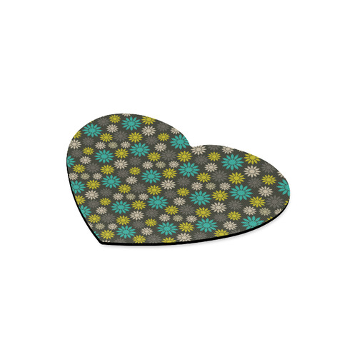 Symbolic Camomiles Floral Heart-shaped Mousepad