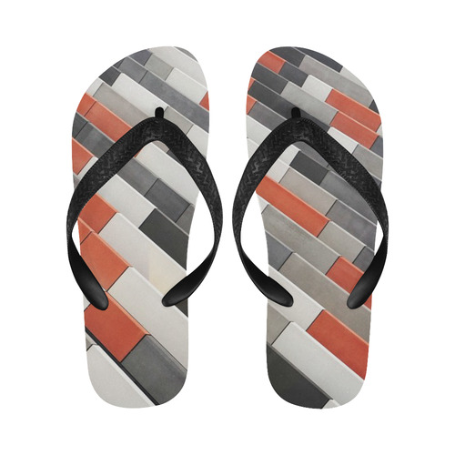 Red Block Flip Flops for Men/Women (Model 040)