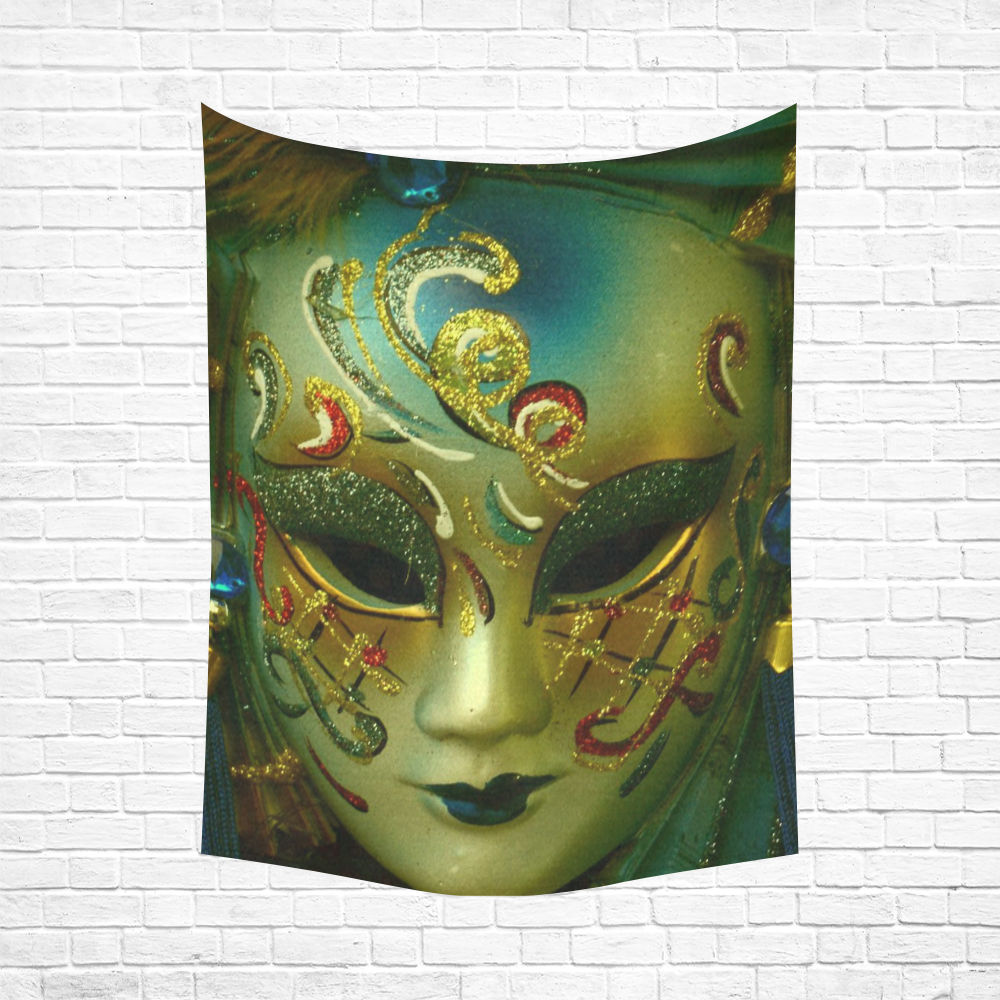 Carnival mask 2B by FeelGood Cotton Linen Wall Tapestry 60"x 80"