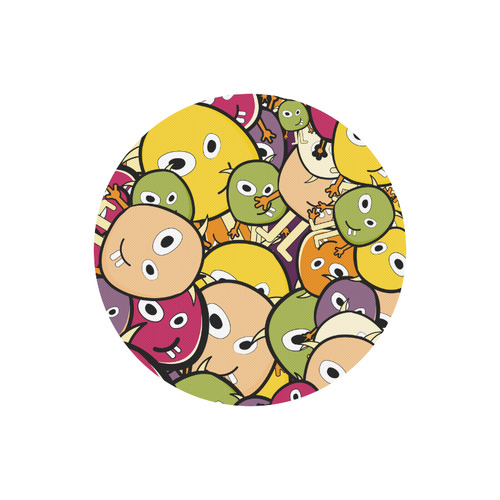 monster colorful doodle Round Mousepad