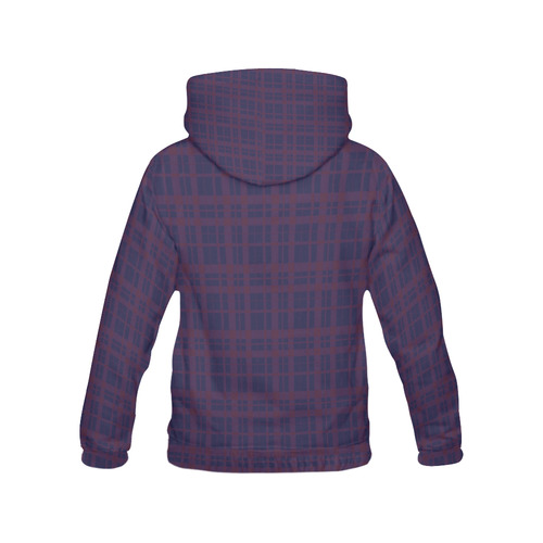 Purple Plaid Hipster Style All Over Print Hoodie for Women (USA Size) (Model H13)