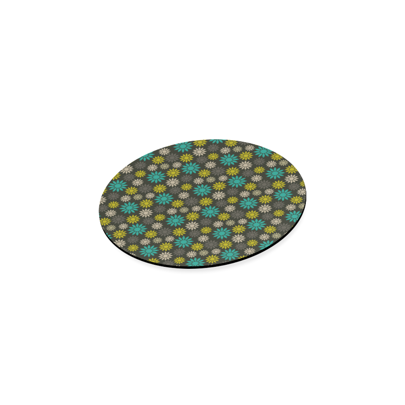 Symbolic Camomiles Floral Round Coaster