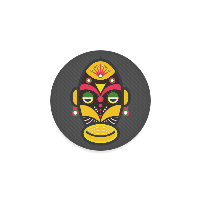 African Traditional Tribal Mask Round Coaster