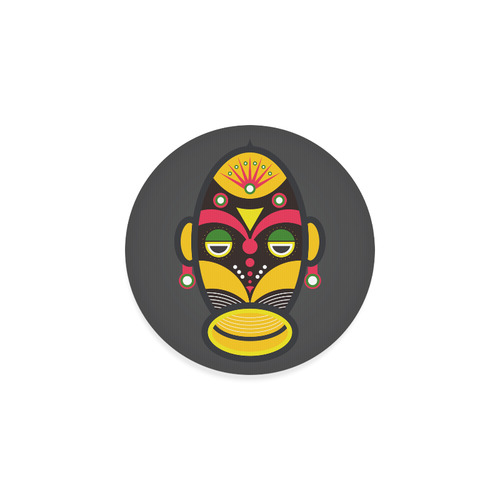 African Traditional Tribal Mask Round Coaster