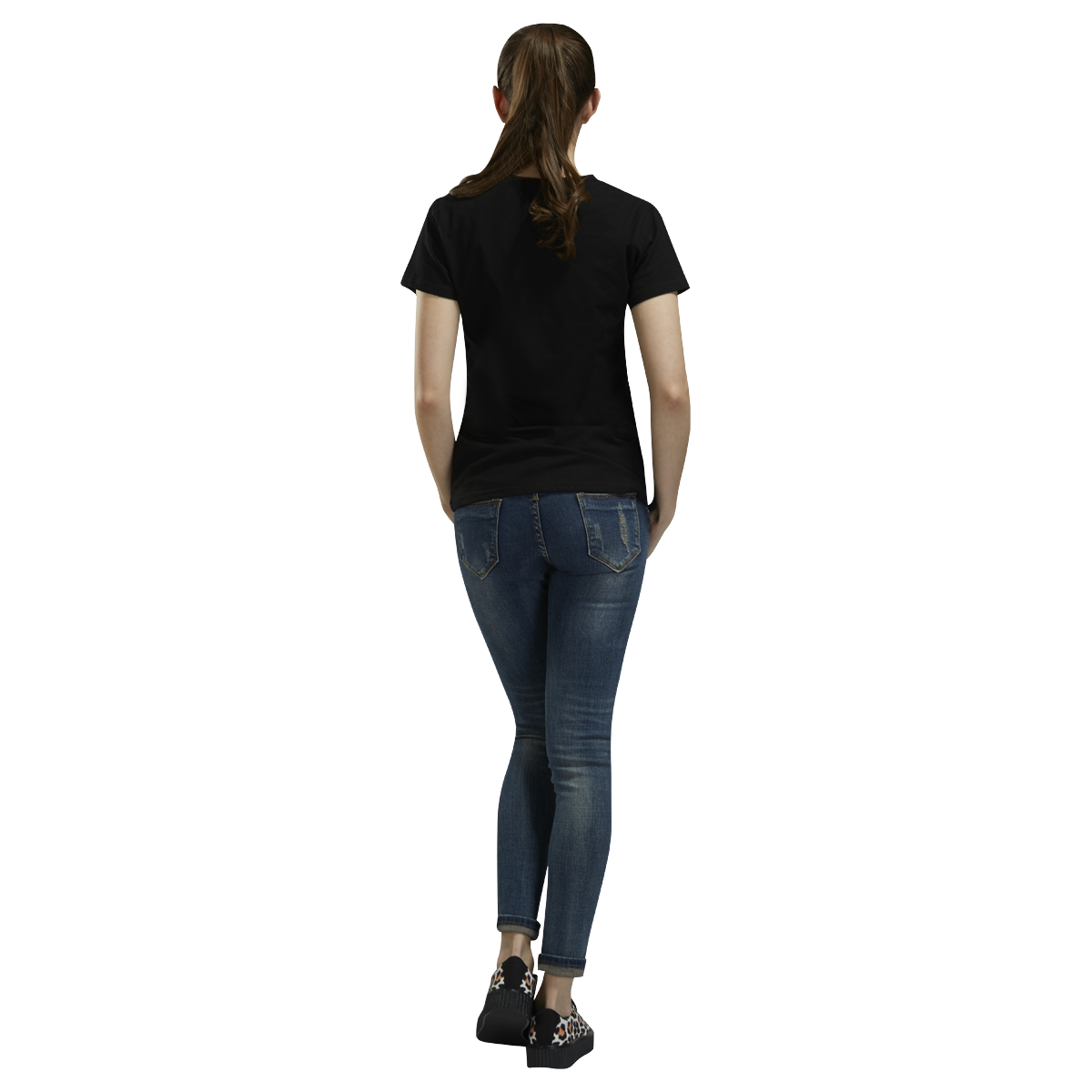 Black All Over Print T-Shirt for Women (USA Size) (Model T40)