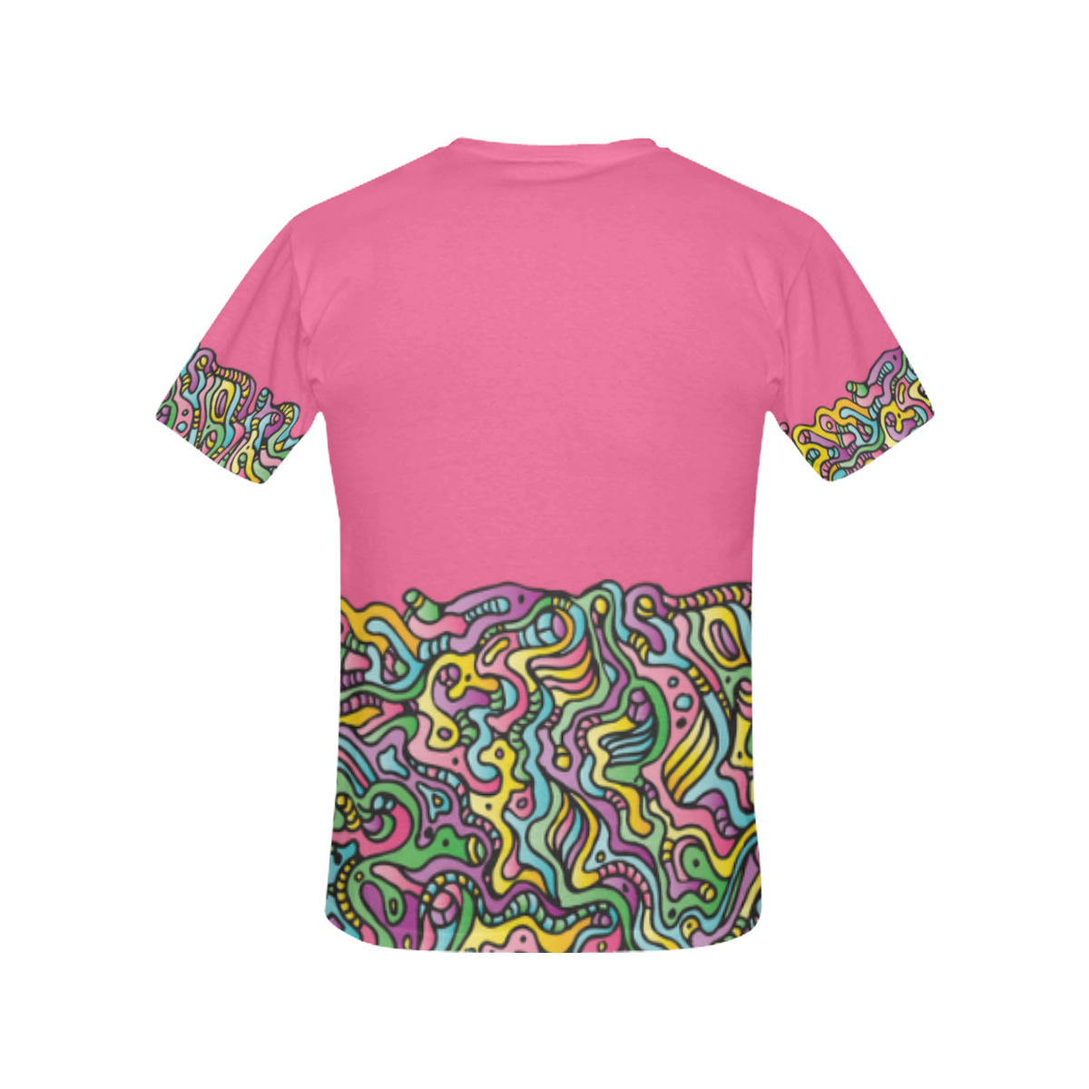 Colorful Tidal Pool, abstract animals, pink All Over Print T-Shirt for Women (USA Size) (Model T40)