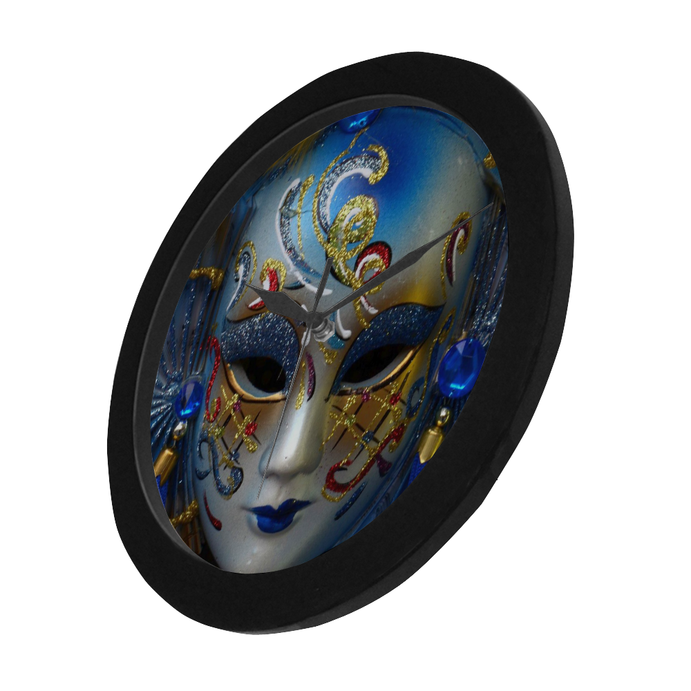 Carnival mask 2A by FeelGood Circular Plastic Wall clock