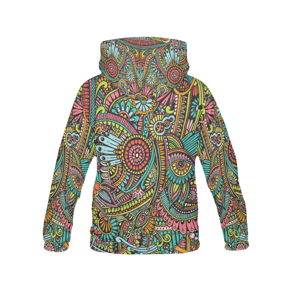 zz0103 floral hippie flower whimsical pattern All Over Print Hoodie for Women (USA Size) (Model H13)