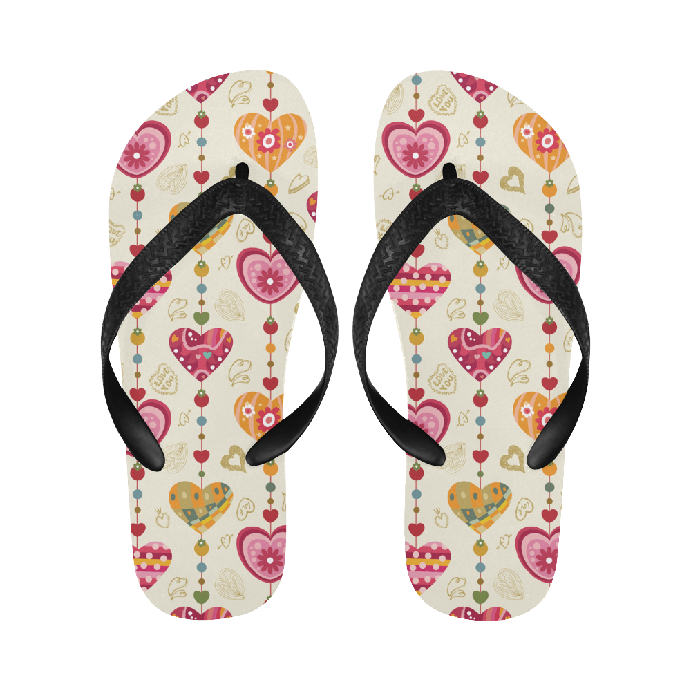 color heart vector free Flip Flops for Men/Women (Model 040)