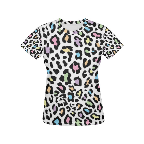 Pastel Cheetah All Over Print T-Shirt for Women (USA Size) (Model T40)