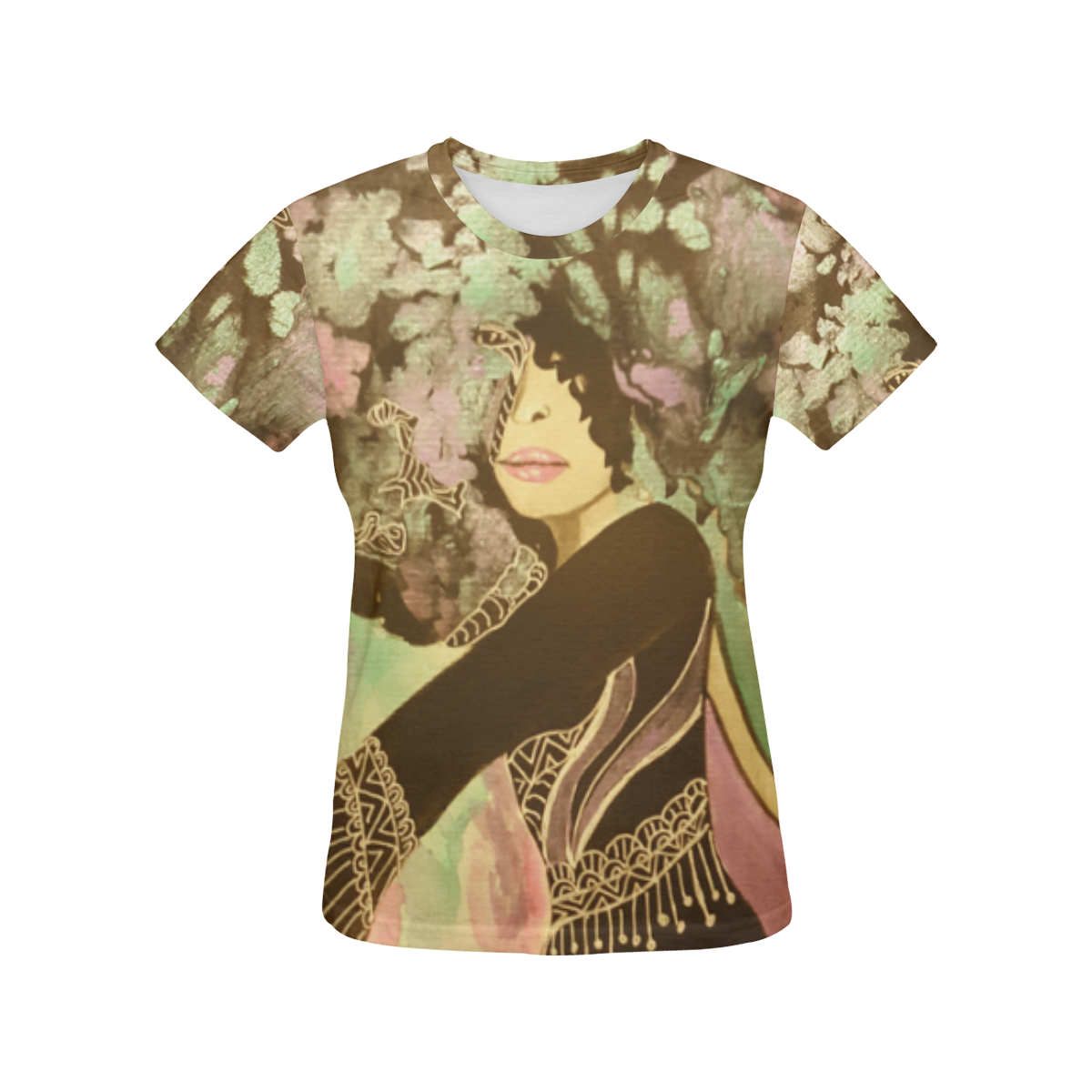 Blooming In Motion All Over Print T-Shirt for Women (USA Size) (Model T40)