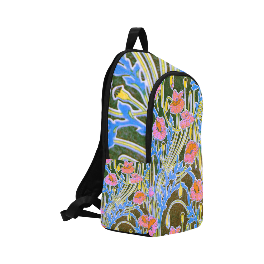 Pink Floral Art Deco Pattern Fabric Backpack for Adult (Model 1659)