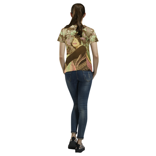 Blooming In Motion All Over Print T-Shirt for Women (USA Size) (Model T40)