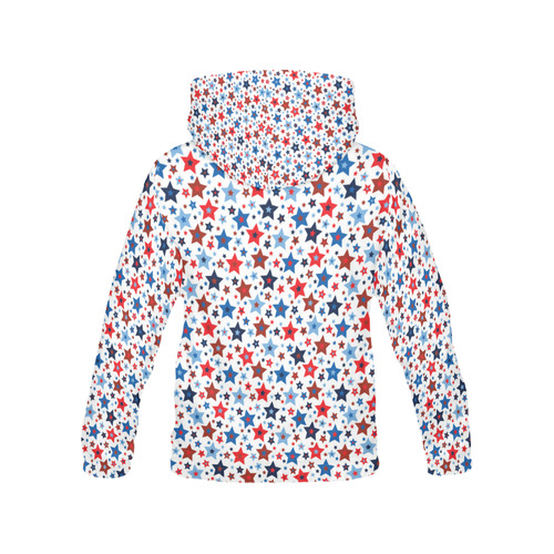 stars red blue white All Over Print Hoodie for Women (USA Size) (Model H13)
