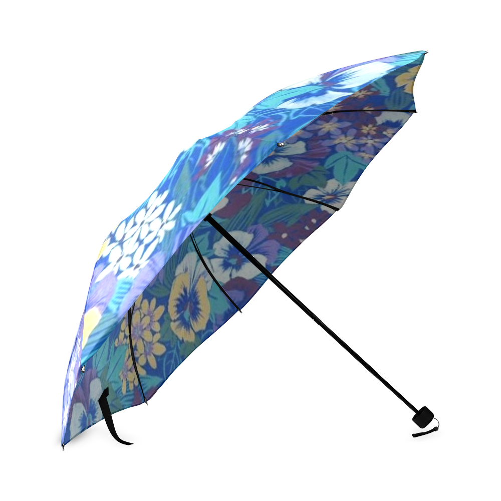 Vintage Floral Pansy Foldable Umbrella (Model U01)