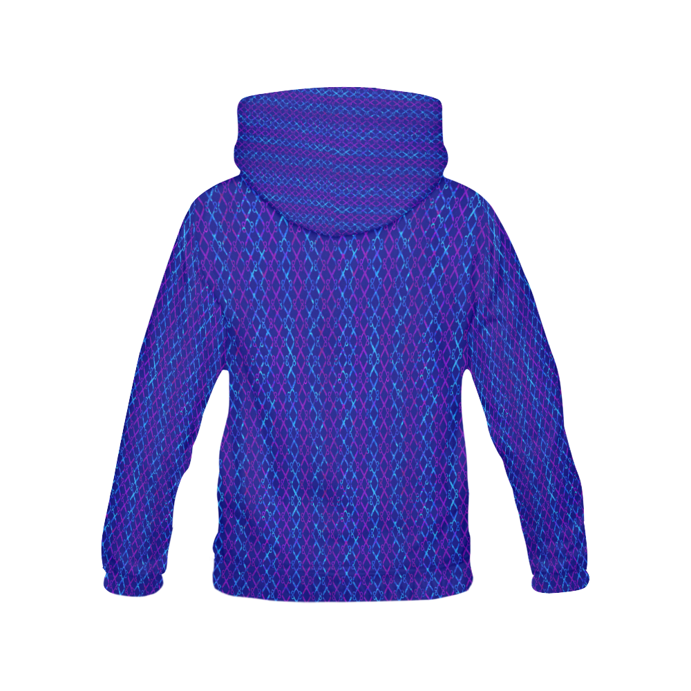 Scissor Stripes - Blue and Purple All Over Print Hoodie for Women (USA Size) (Model H13)