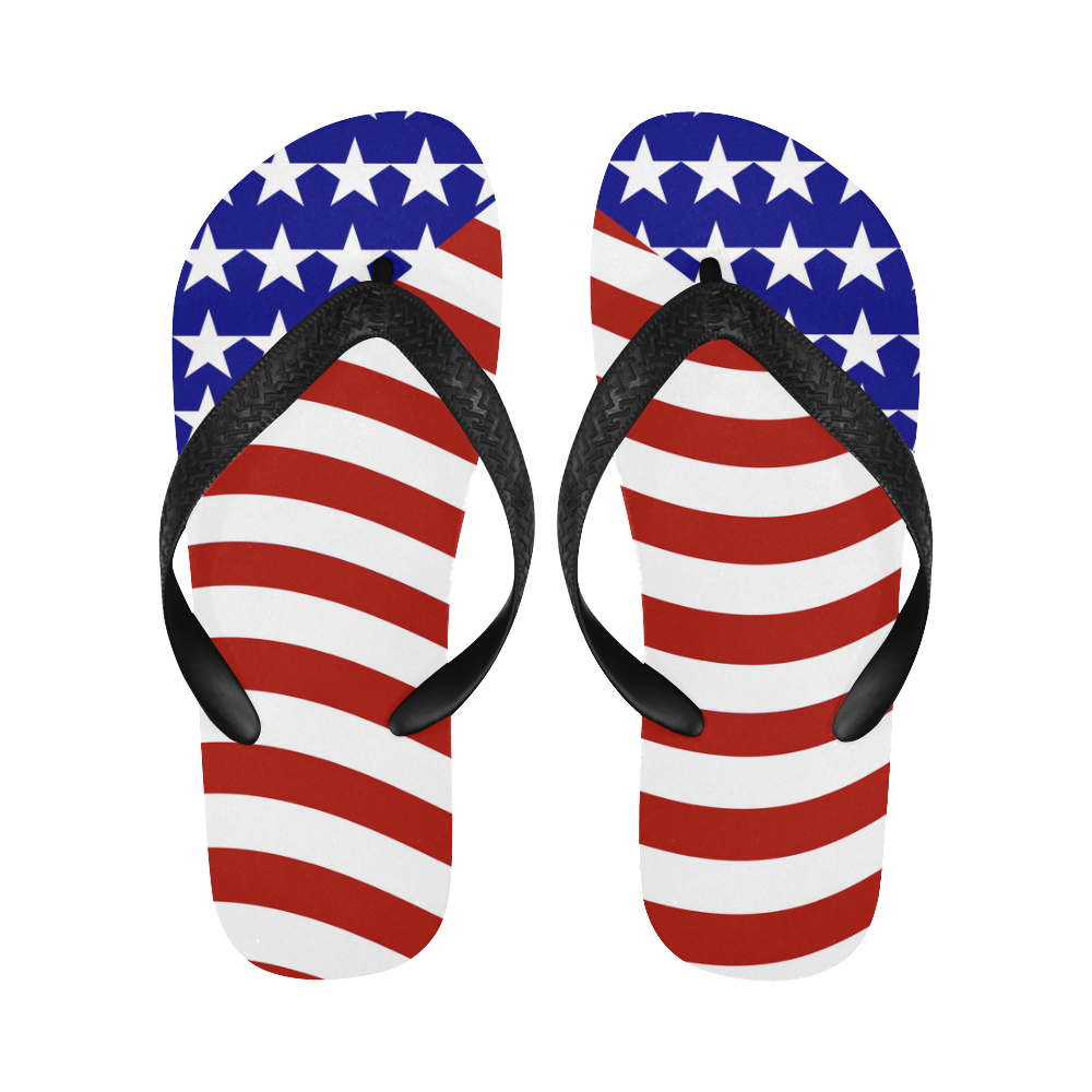 Patriotic USA American Flag Flip Flops for Men/Women (Model 040)
