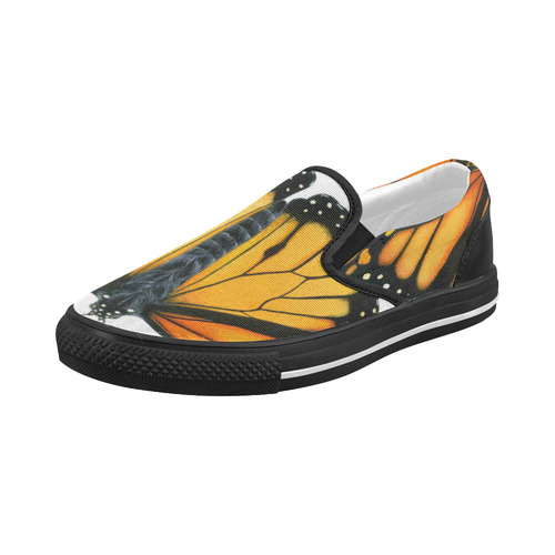 White Monarch Slides Women's Slip-on Canvas Shoes (Model 019)