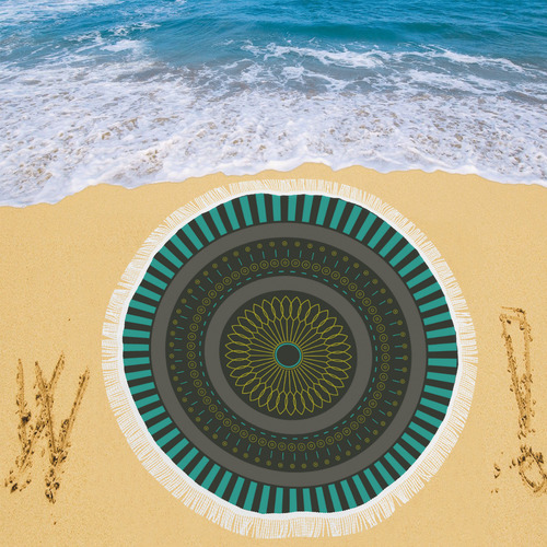 circle zen mandalas Circular Beach Shawl 59"x 59"