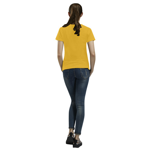 Yellow All Over Print T-Shirt for Women (USA Size) (Model T40)