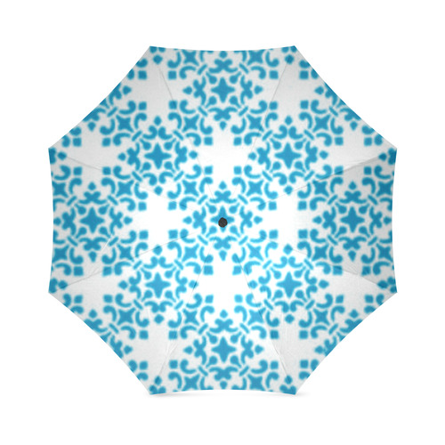 Blue Damask Foldable Umbrella (Model U01)